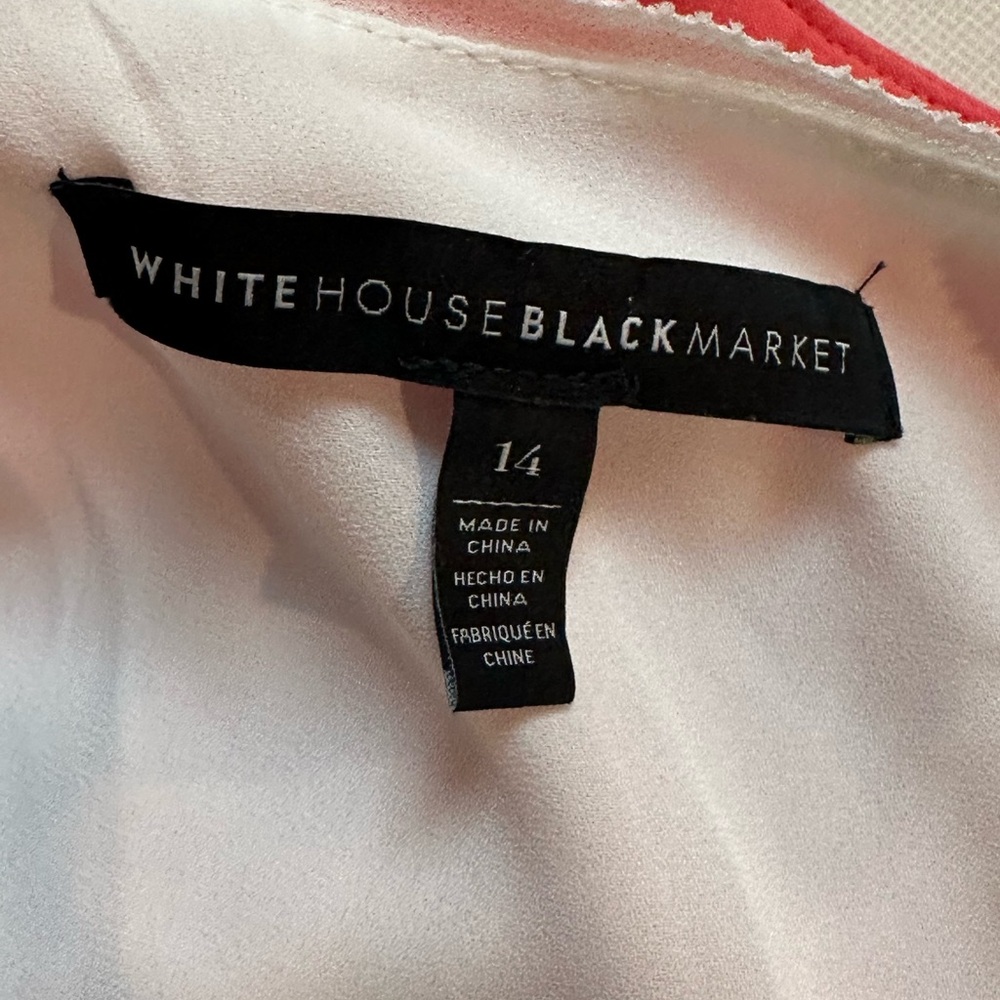 White House Black Market Sz 14 White Bell Sleeve Layered Blouse - Picture 5 of 7